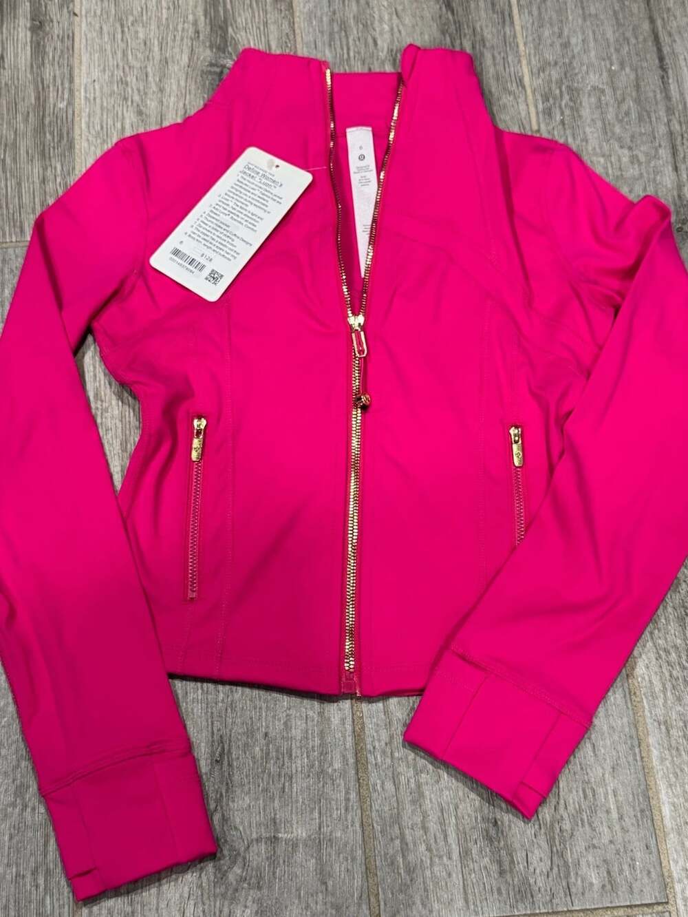 Lululemon Define Jacket Luon Size 6 Pink Gold Zipper